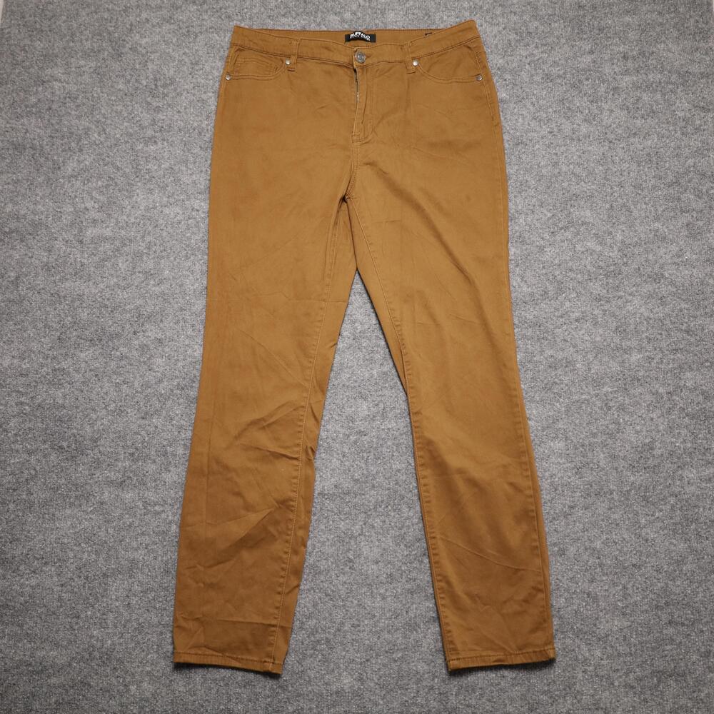 Buffalo David Bitton Pants Womens 12/32 Brown Twill Slim Khakis Stretch Casual
